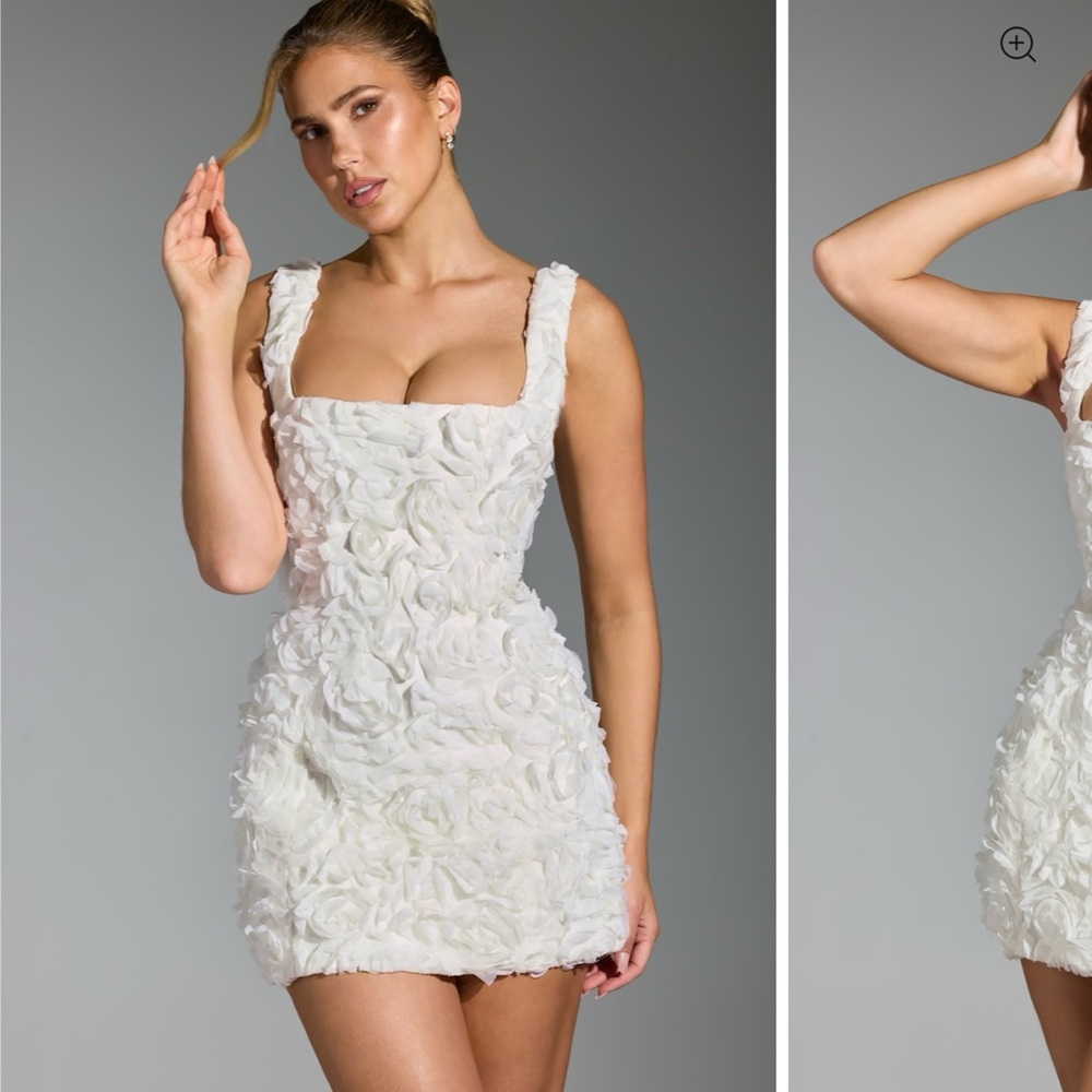 Oh Polly White Embellished Bodycon Mini Dress
